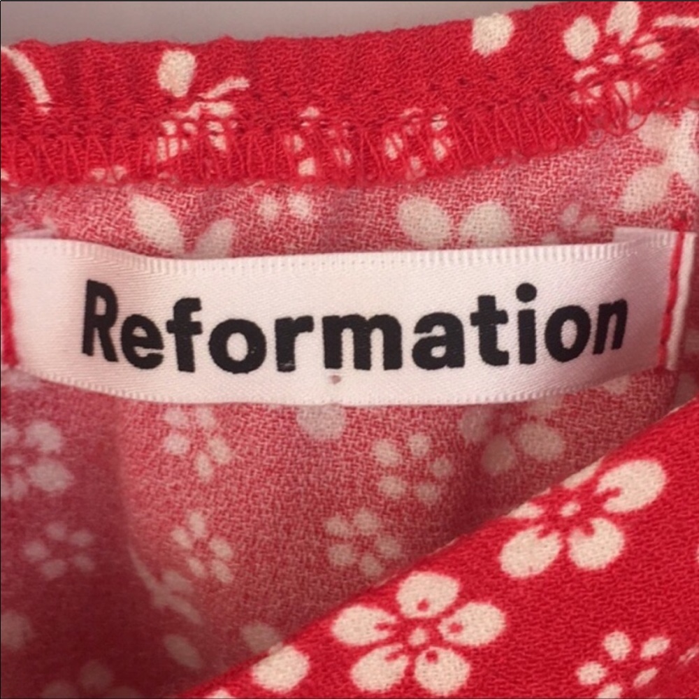SOLD Reformation Red Floral Kopa Dress - Picture 5 of 6